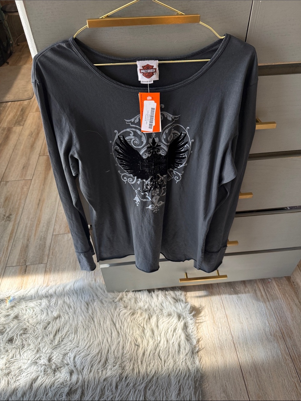 Harley-Davidson Charcoal Gray Long-Sleeve Graphic Tee